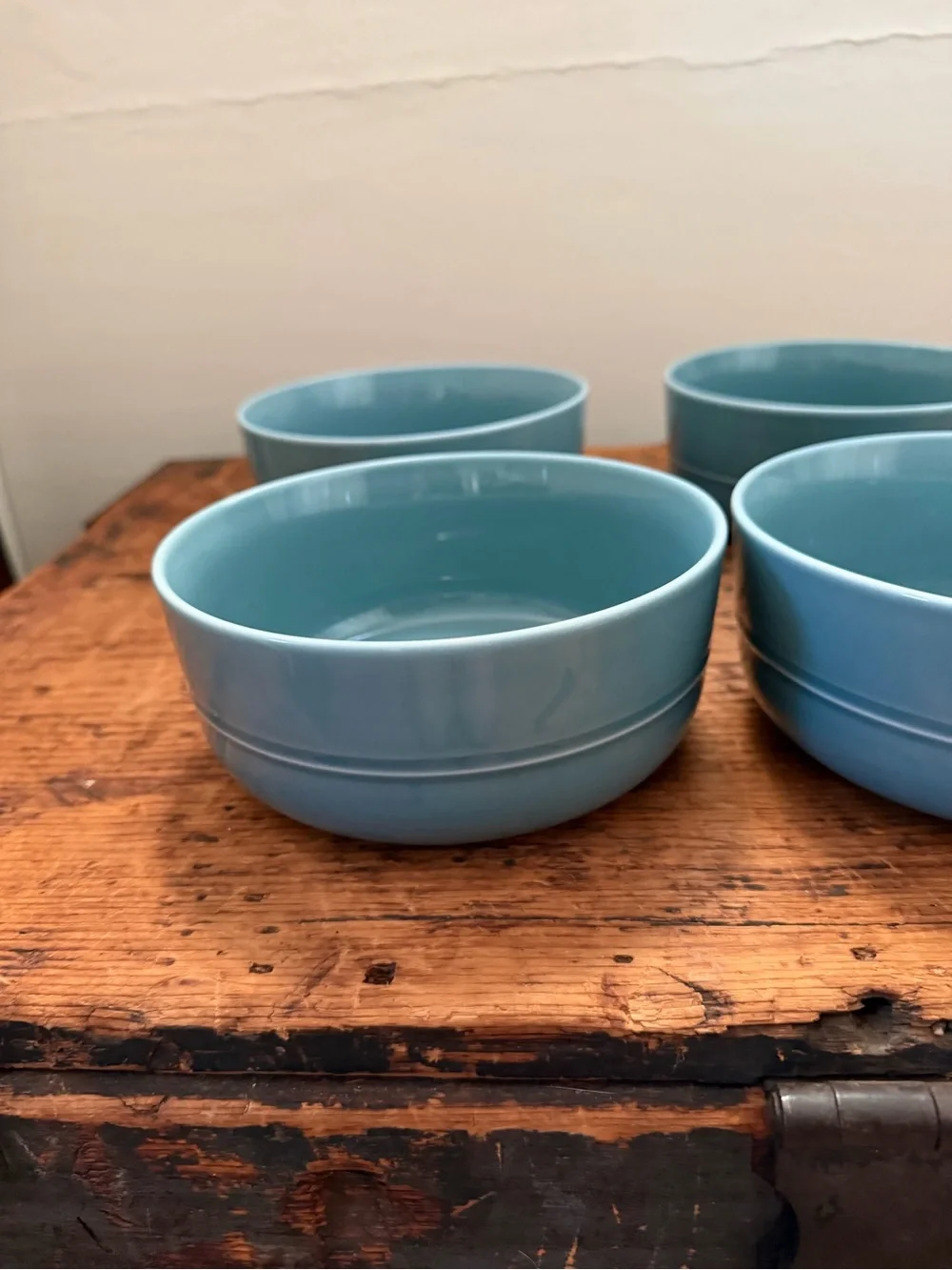 Crate & Barrel HUE Blue 6” Cereal Bowls Set of 4 Aaron Probyn Discontinued